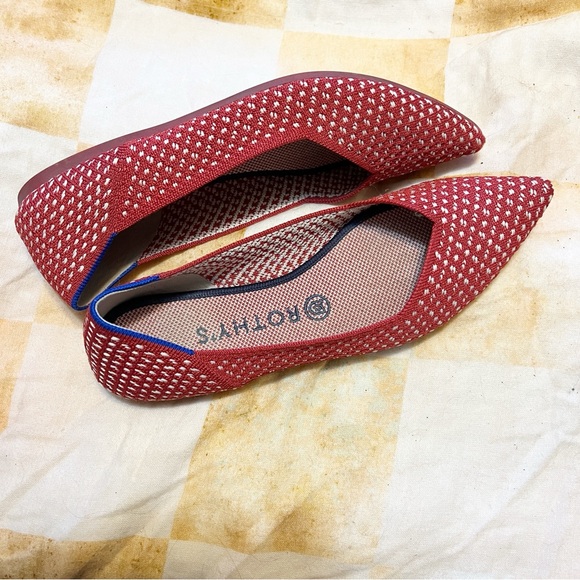 Rothy's The Point ballet flats in Red Apple Honeycomb 9.5 - Picture 6 of 6